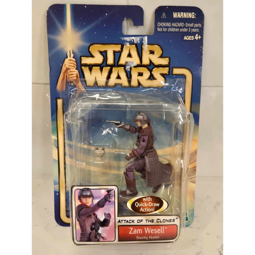 Star Wars Attack of the Clones Zam Wesell Bounty Hunter Action Figure Hasbroβ 02